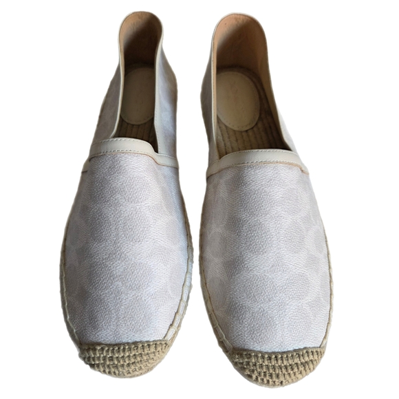 Coach Collins Coated Women's Cream Slip-on Espadrilles Size 10 - Picture 2 of 10